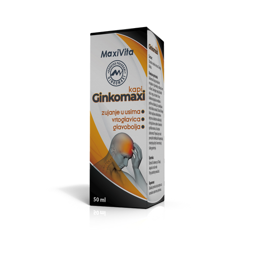 Ginkomaxi Kapi za zujanje u usima i glavobolju Maxivita
